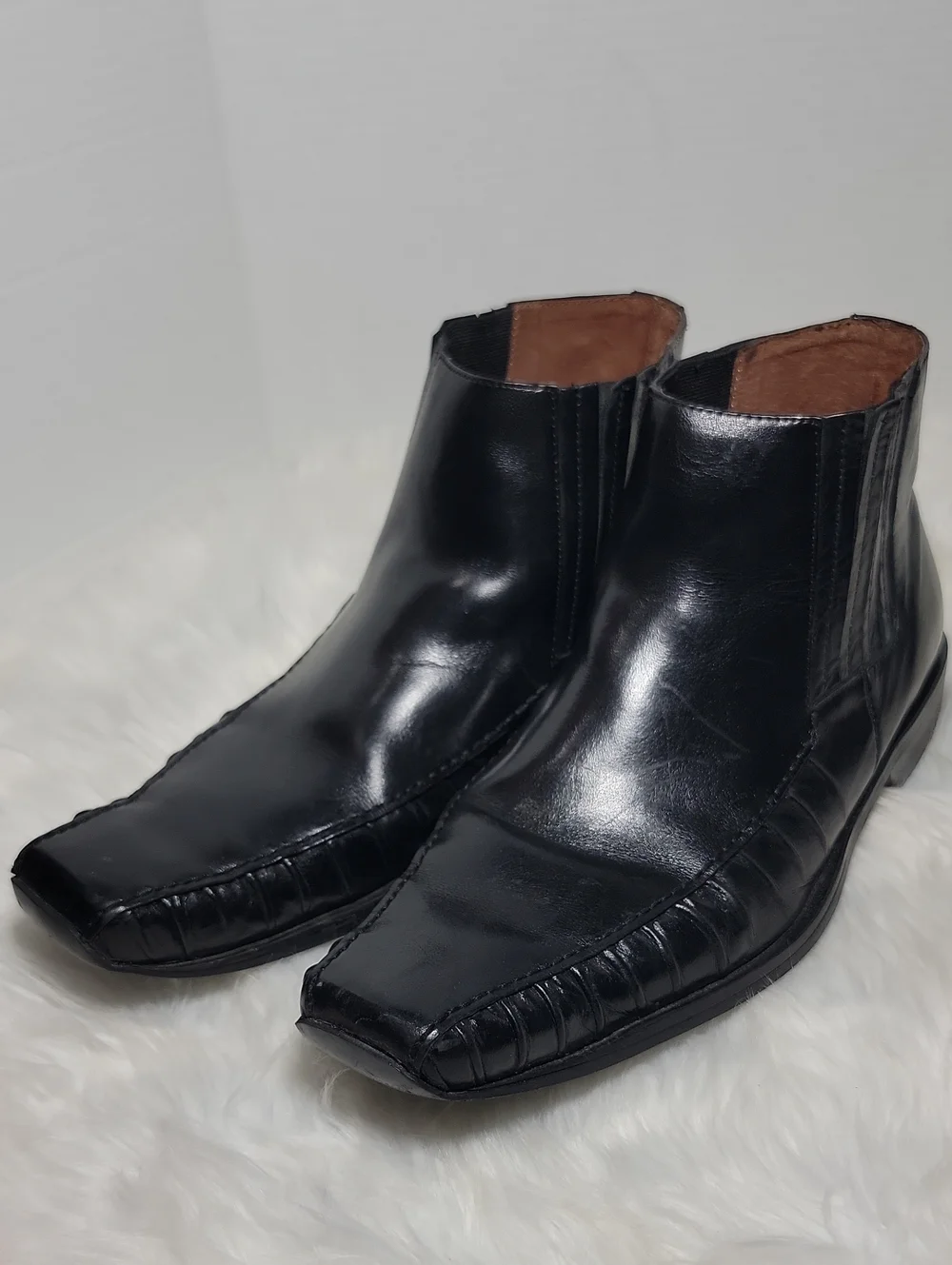 Stacy Adams Leather Square Toe Ankle Boot Size 11 M